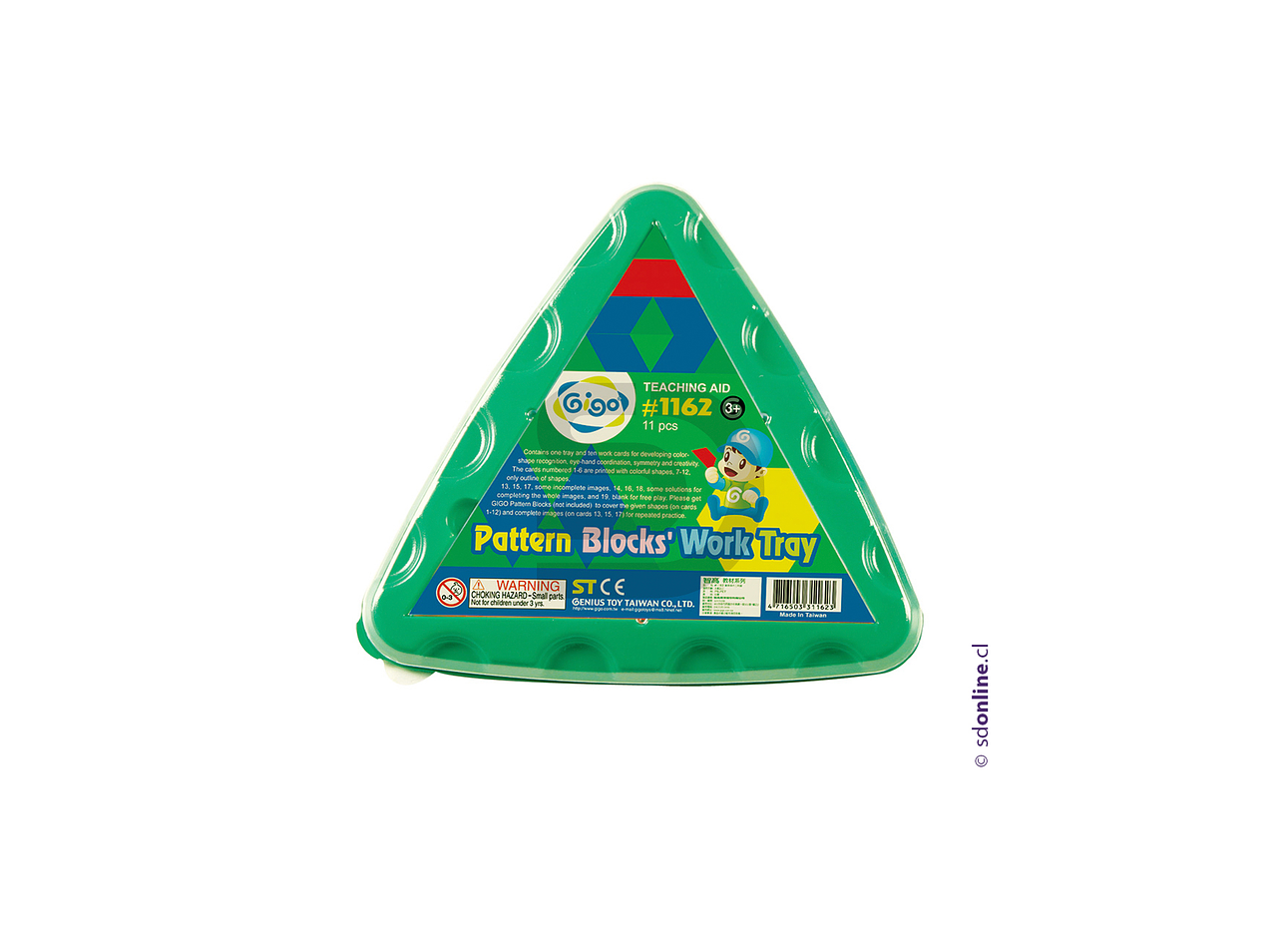 Bandeja triangular de patrones con bloques 1