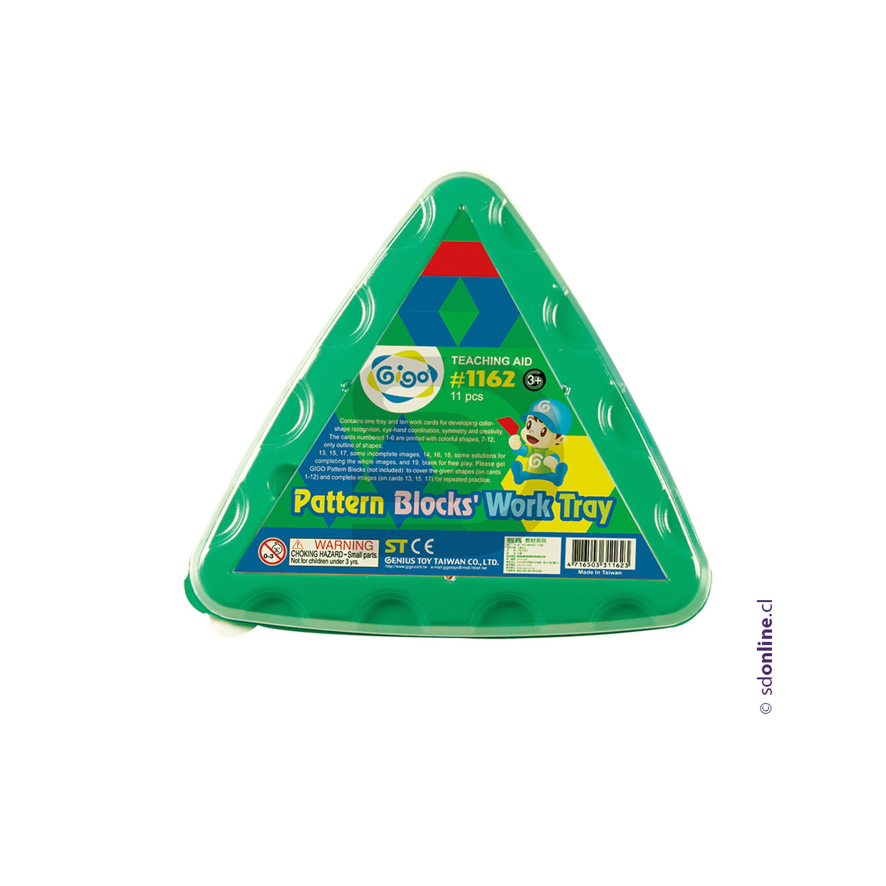 Bandeja triangular de patrones con bloques 1