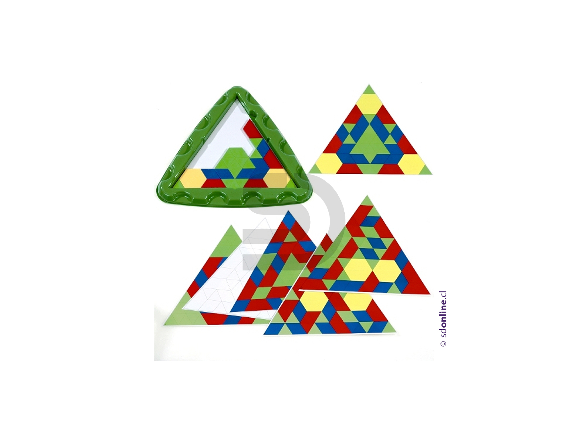 Bandeja triangular de patrones con bloques 2