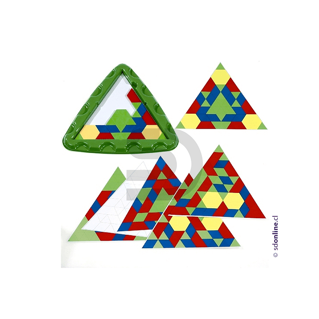 Bandeja triangular de patrones con bloques