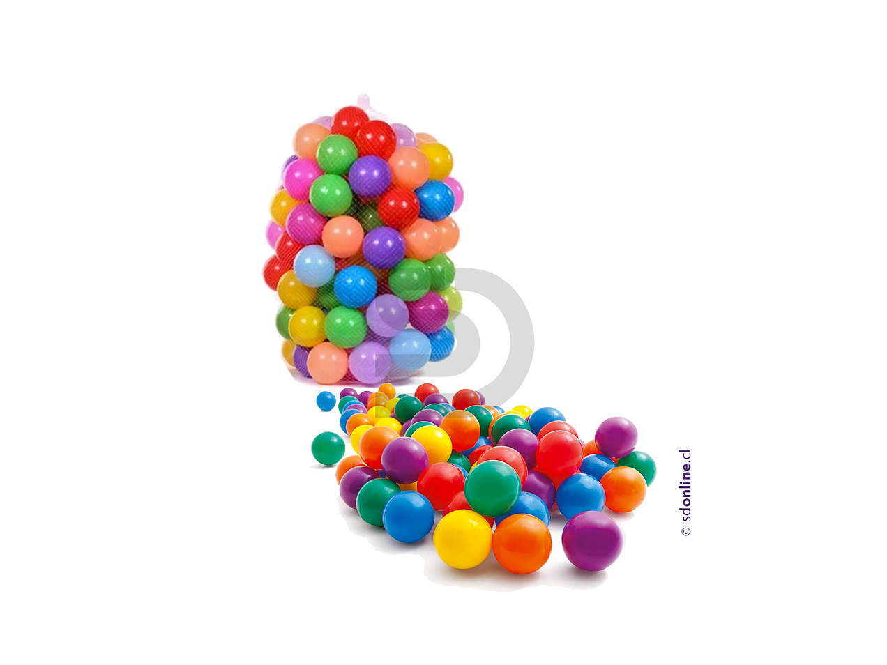 Malla de 100 pelotas plásticas  1