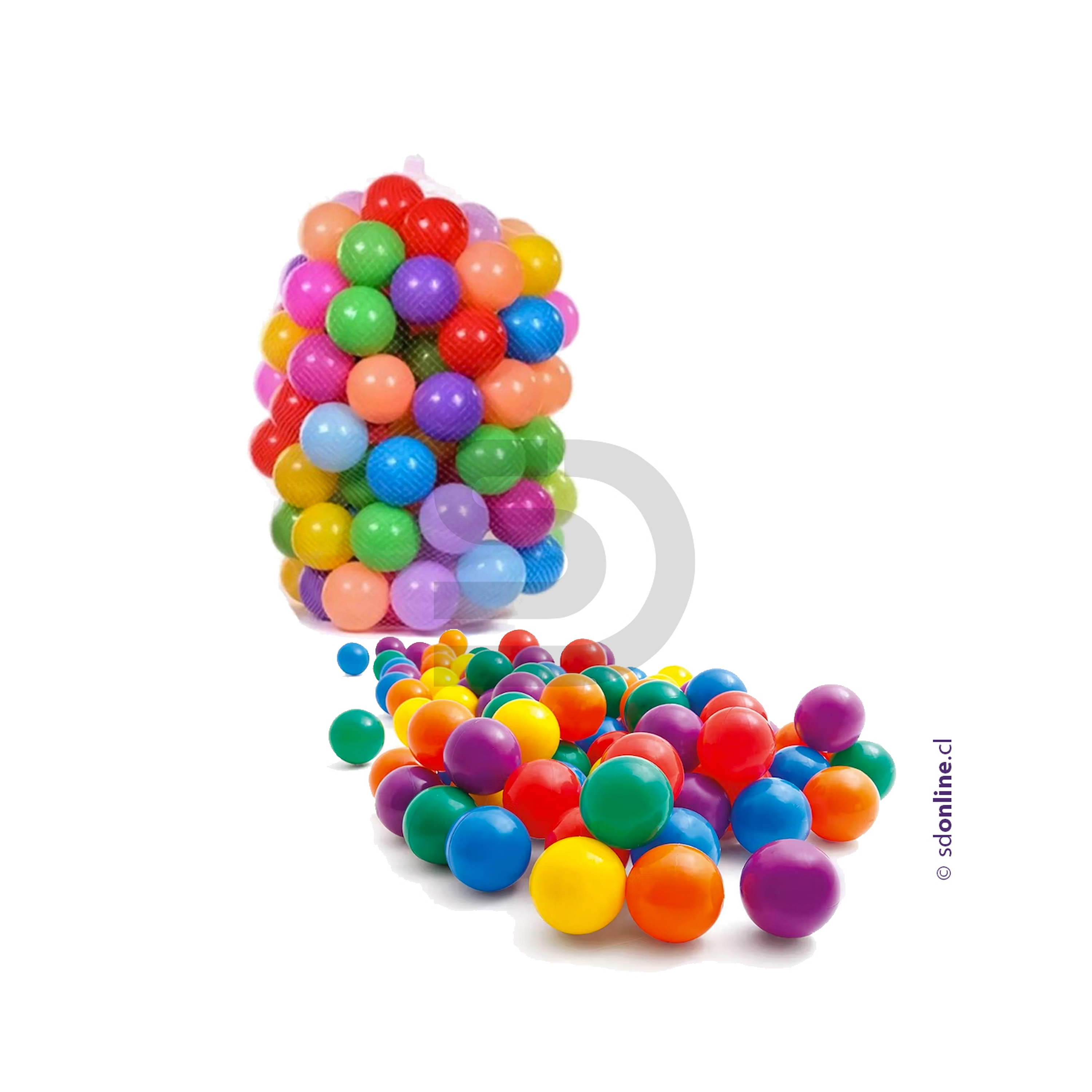 Malla de 100 pelotas plásticas  1