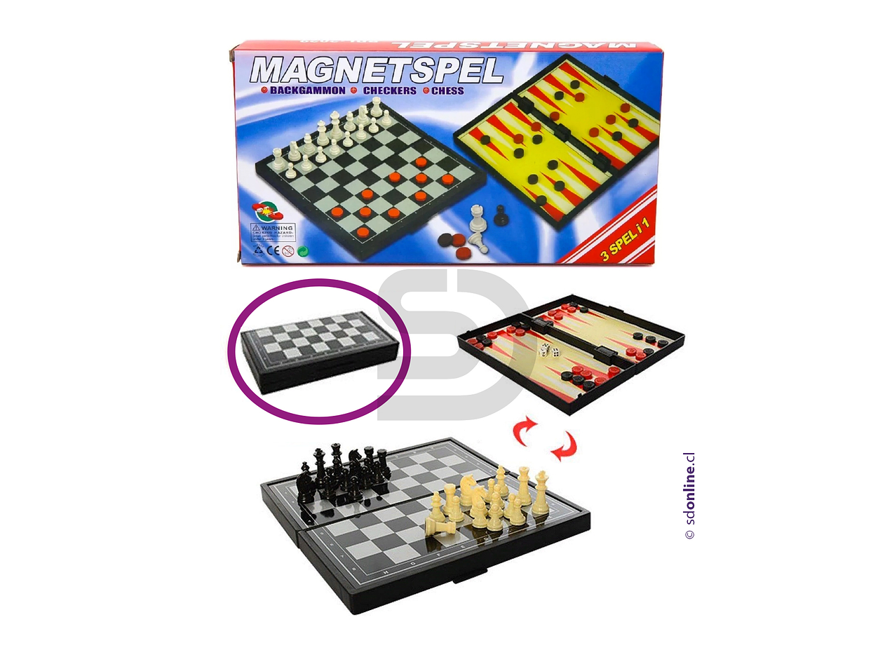 Ajedrez magnético 3 en 1 1