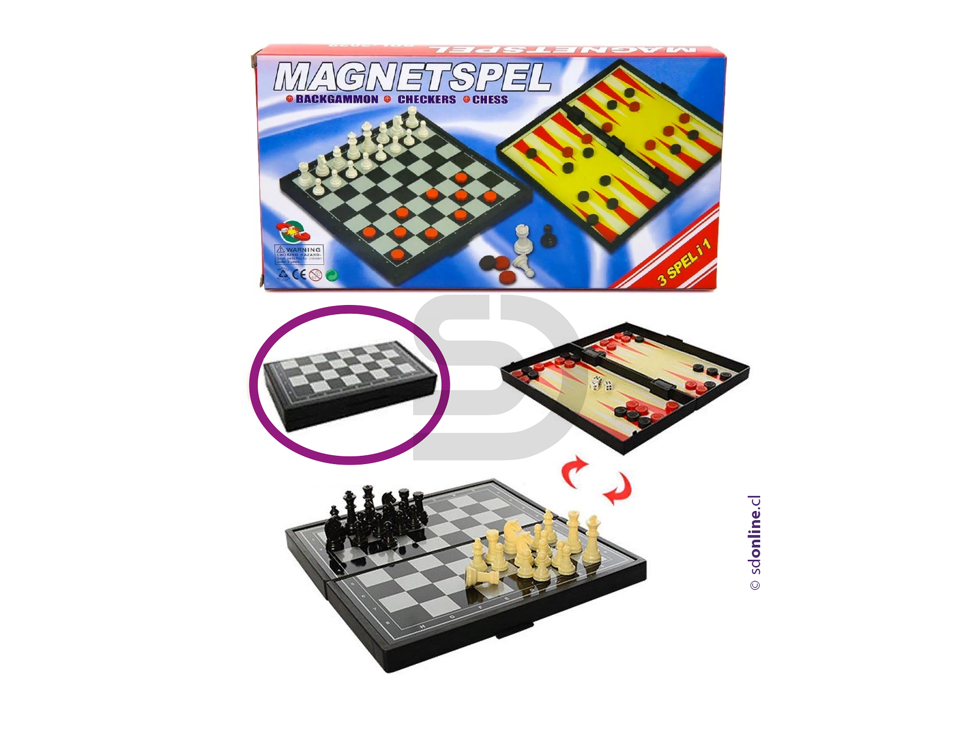 Ajedrez magnético 3 en 1 1