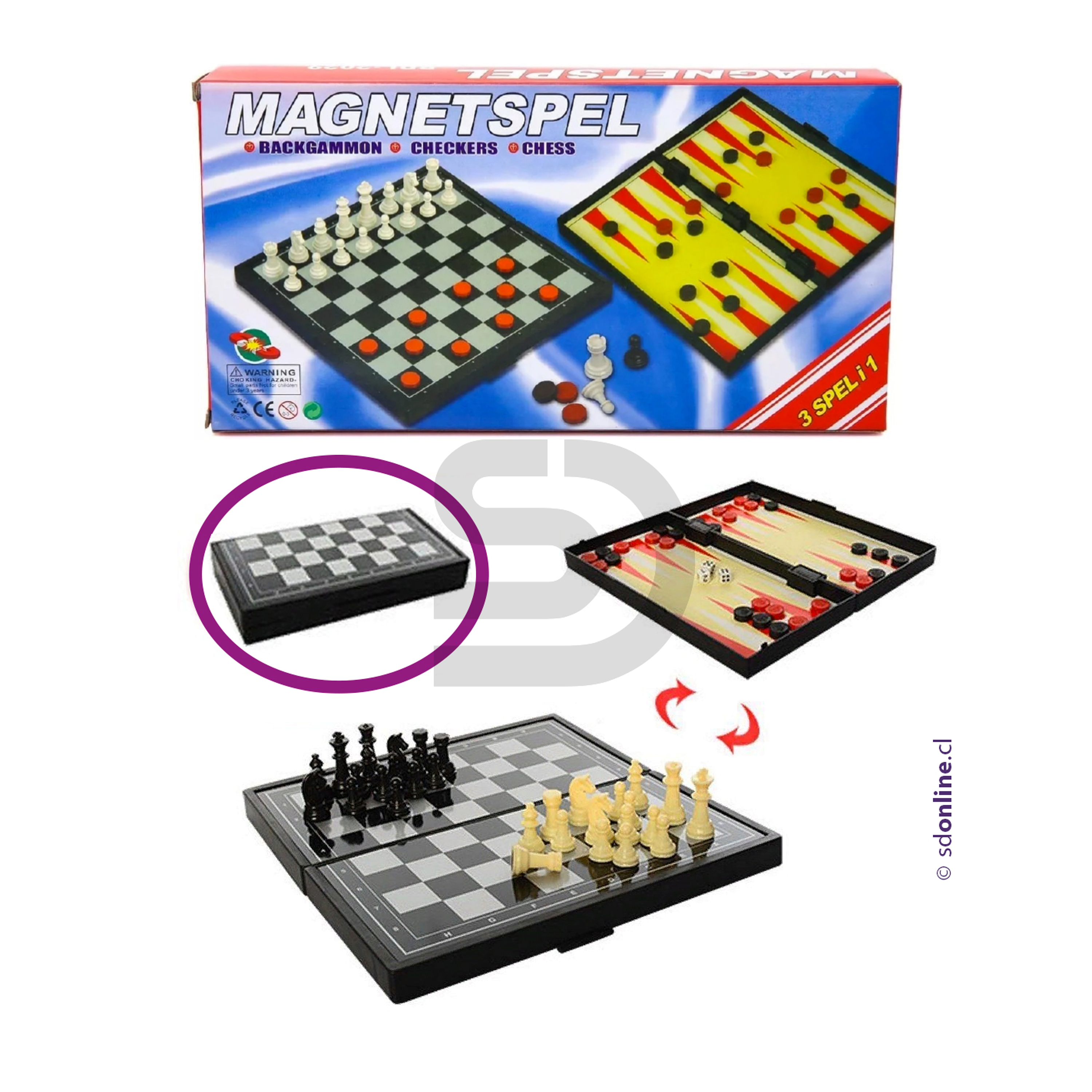 Ajedrez magnético 3 en 1 1