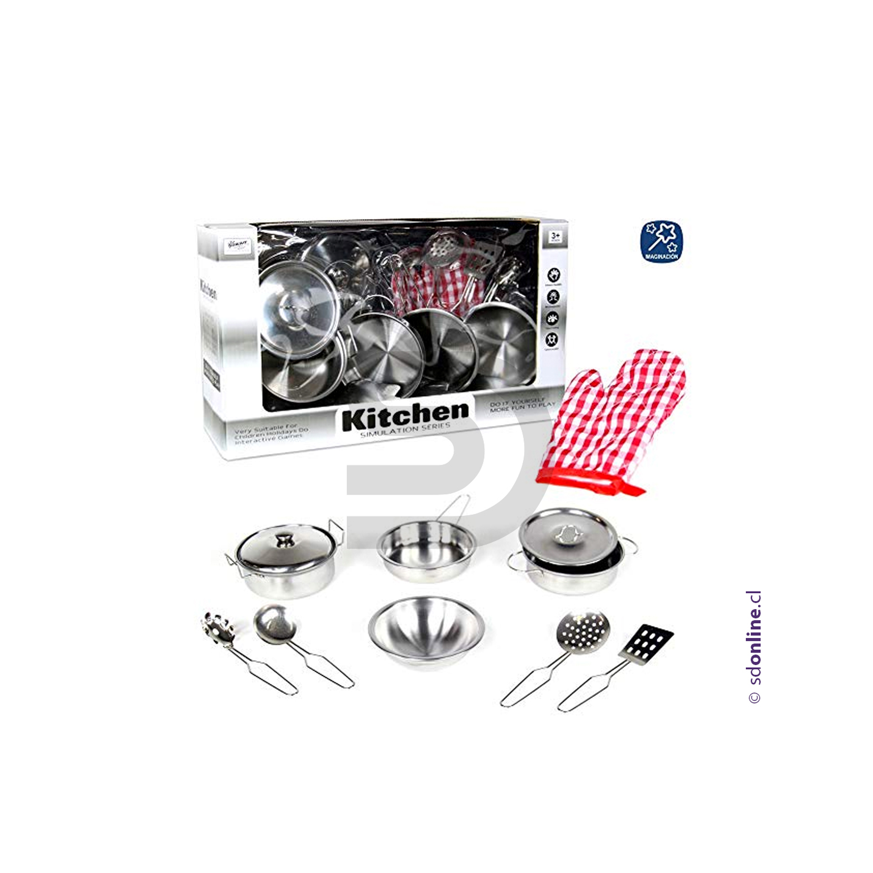 Batería cocina acero inox 12 pzas. 1
