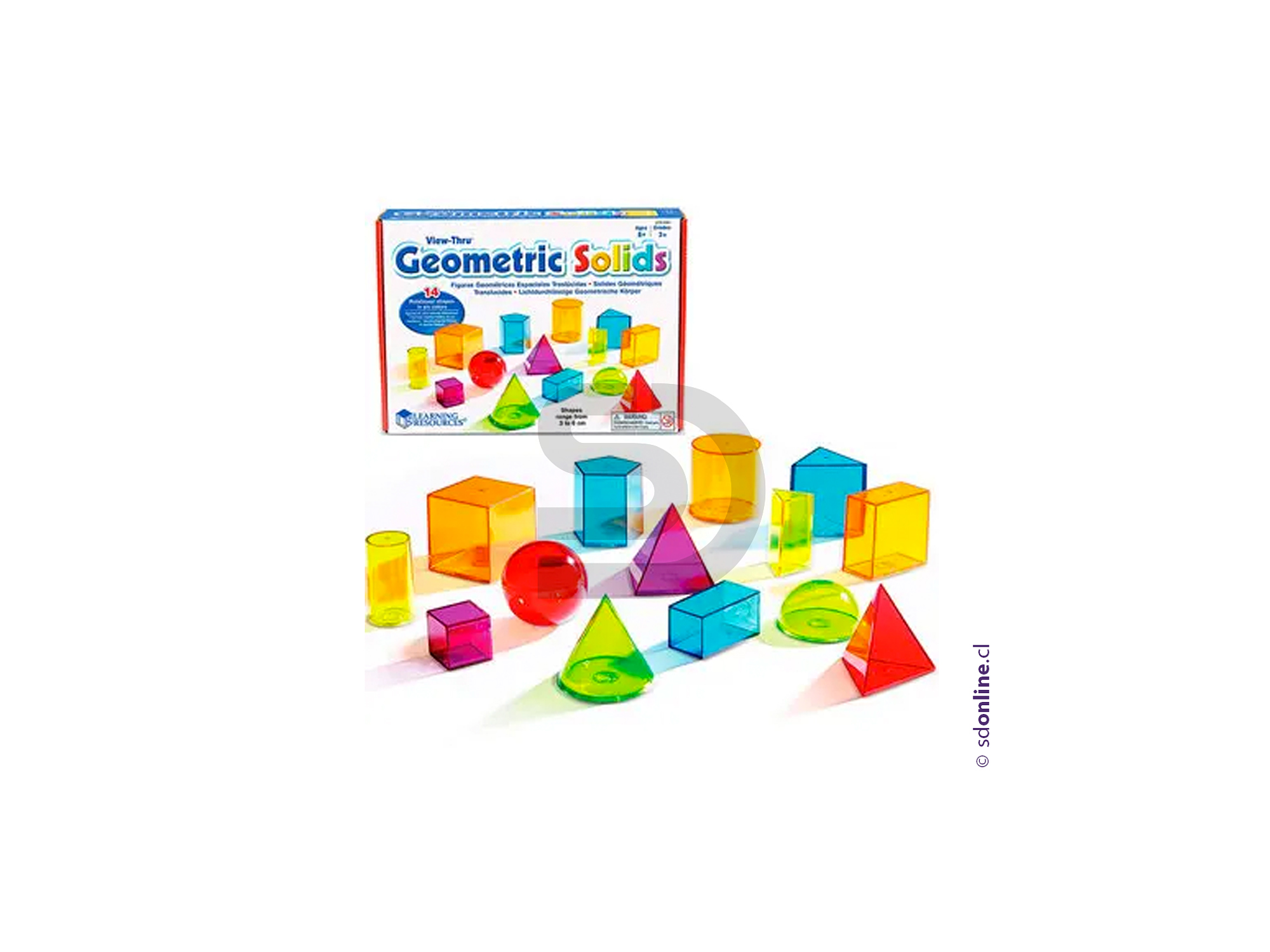 Cuerpos geométricos 14 pzas 3D translucidos 1