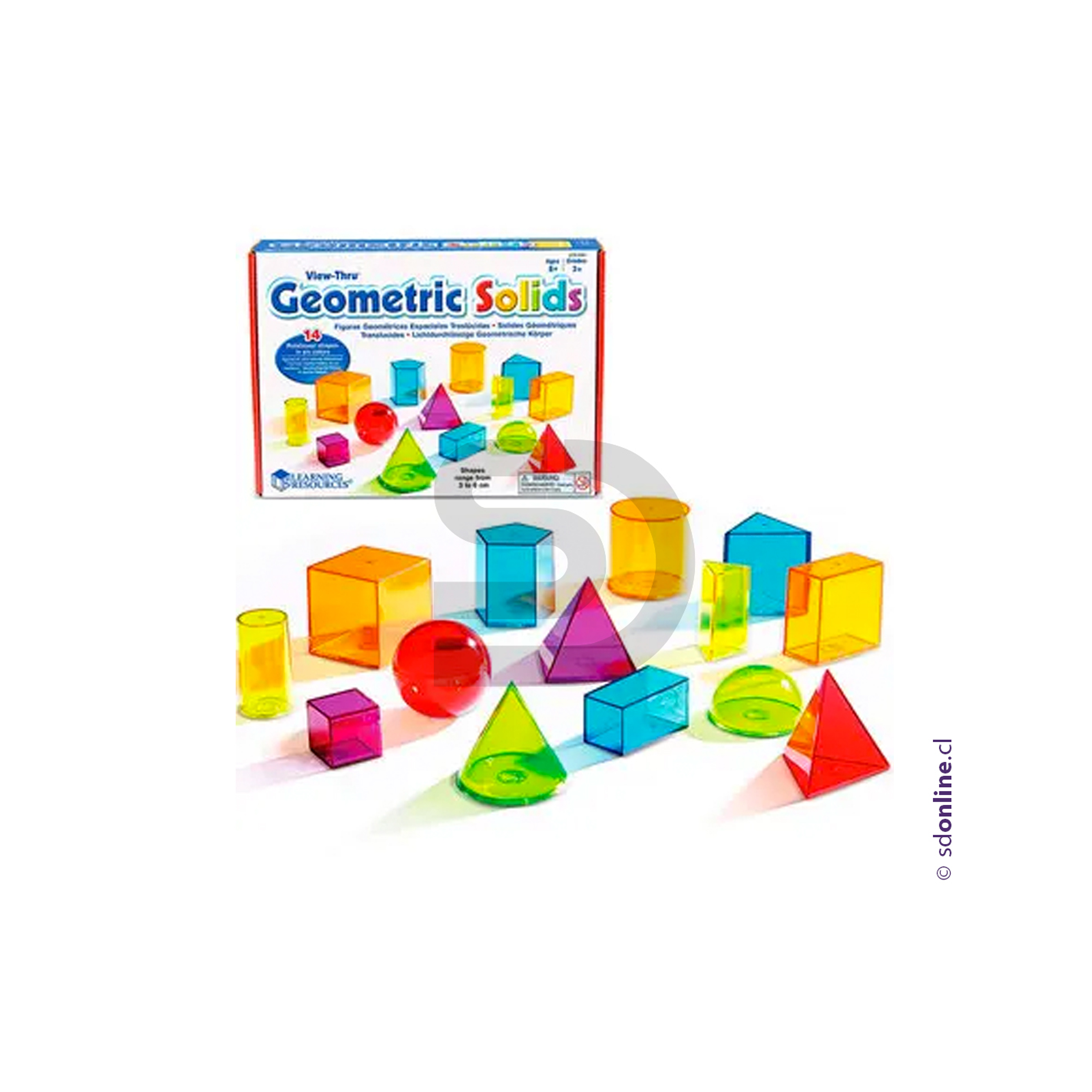 Cuerpos geométricos 14 pzas 3D translucidos 1