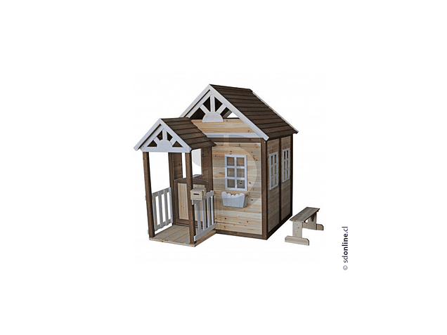 Casa de muñecas madera y banca 1