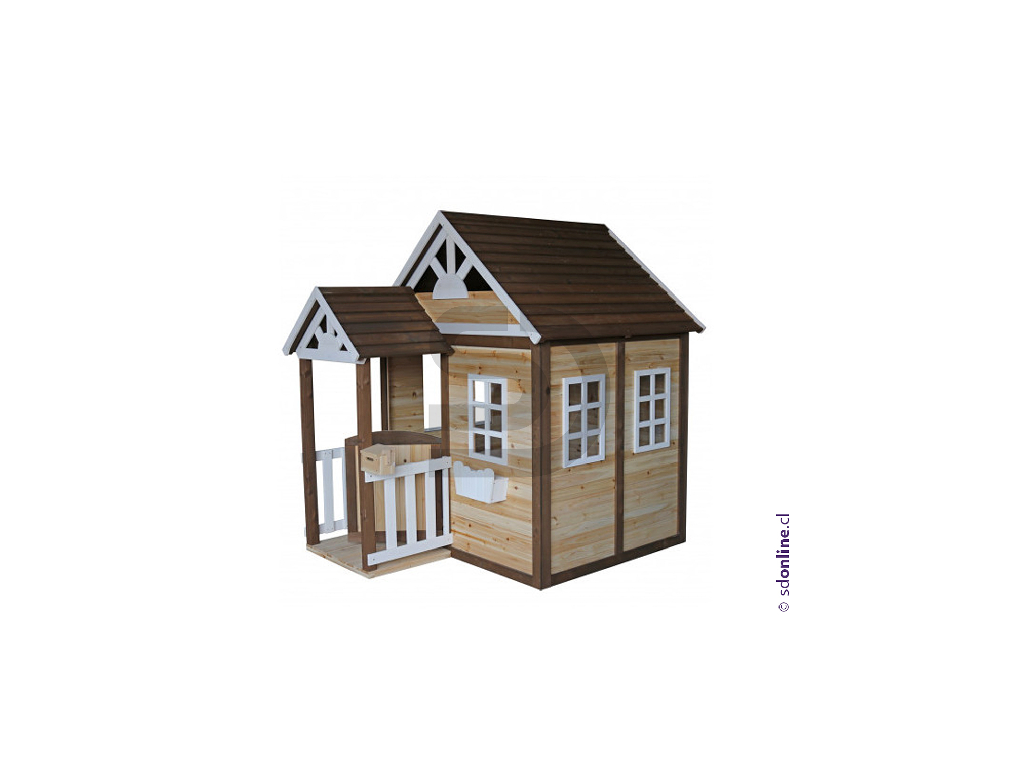 Casa de muñecas madera y banca 2