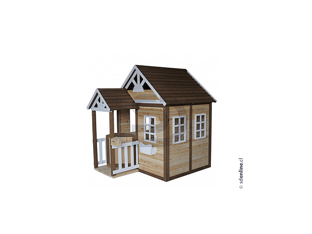 Casa de muñecas madera y banca 2