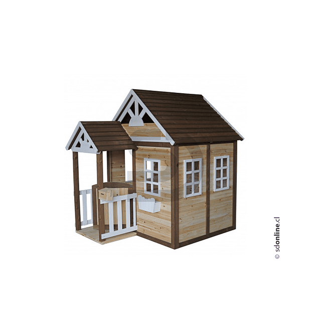 Casa de muñecas madera y banca