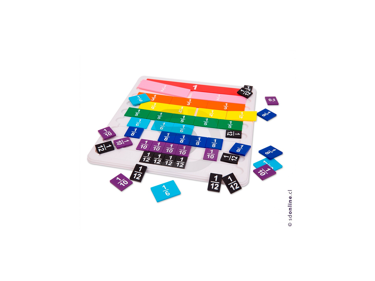 Regletas de fracciones goma EVA magnéticas sin bandeja 1