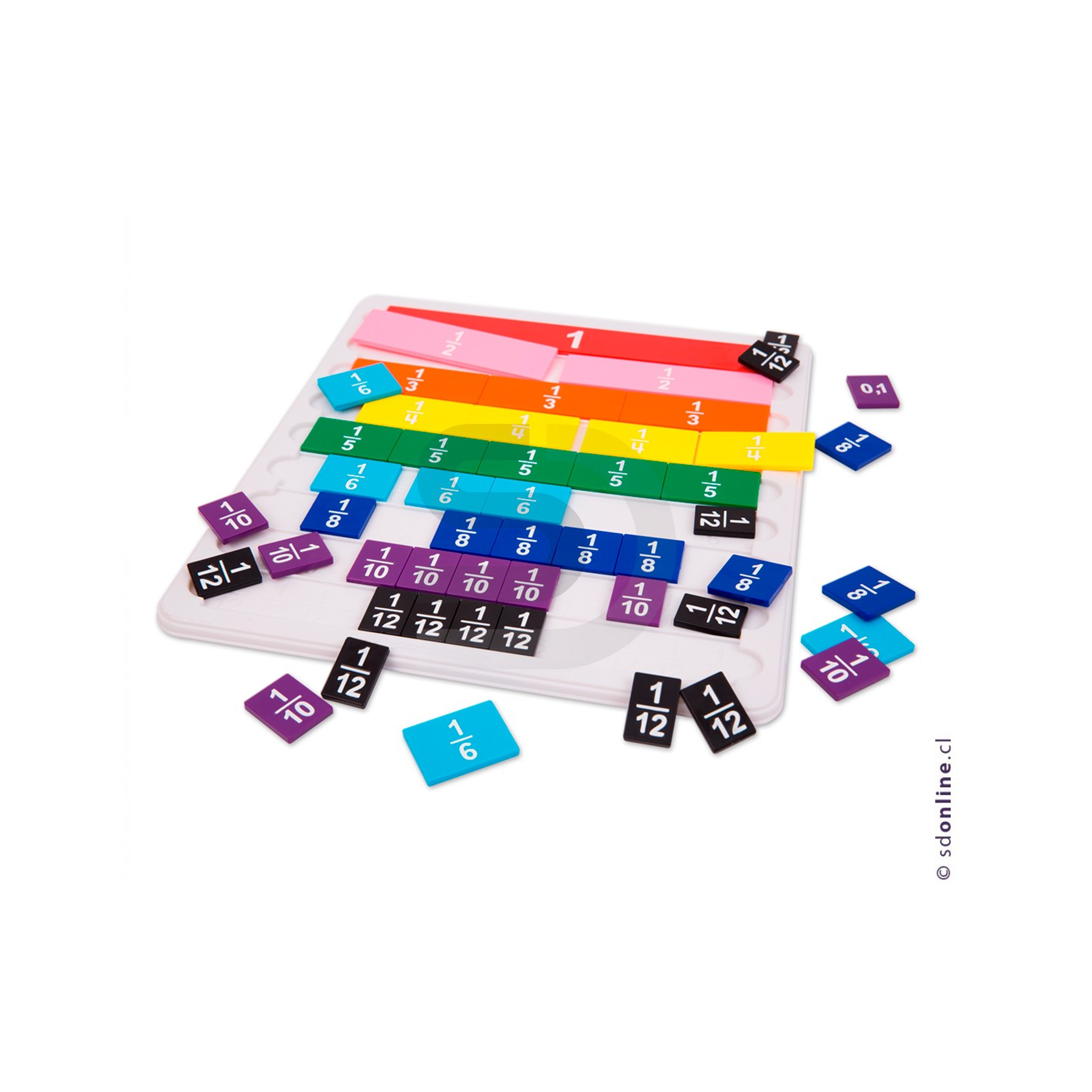 Regletas de fracciones goma EVA magnéticas sin bandeja 1