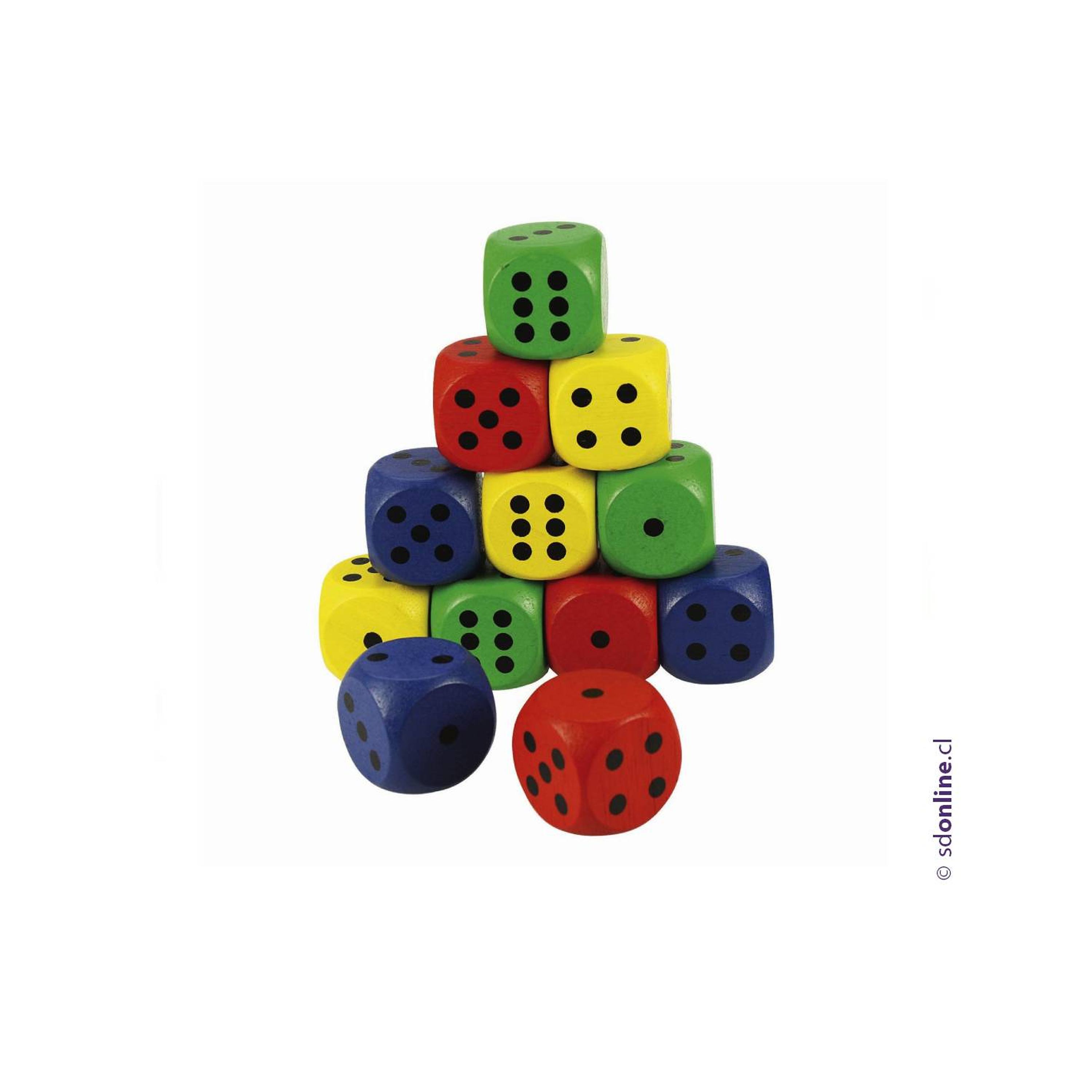 Dados madera colores 3x3 cms 1