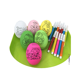 Juego de huevos para colorear y marcadores para niños