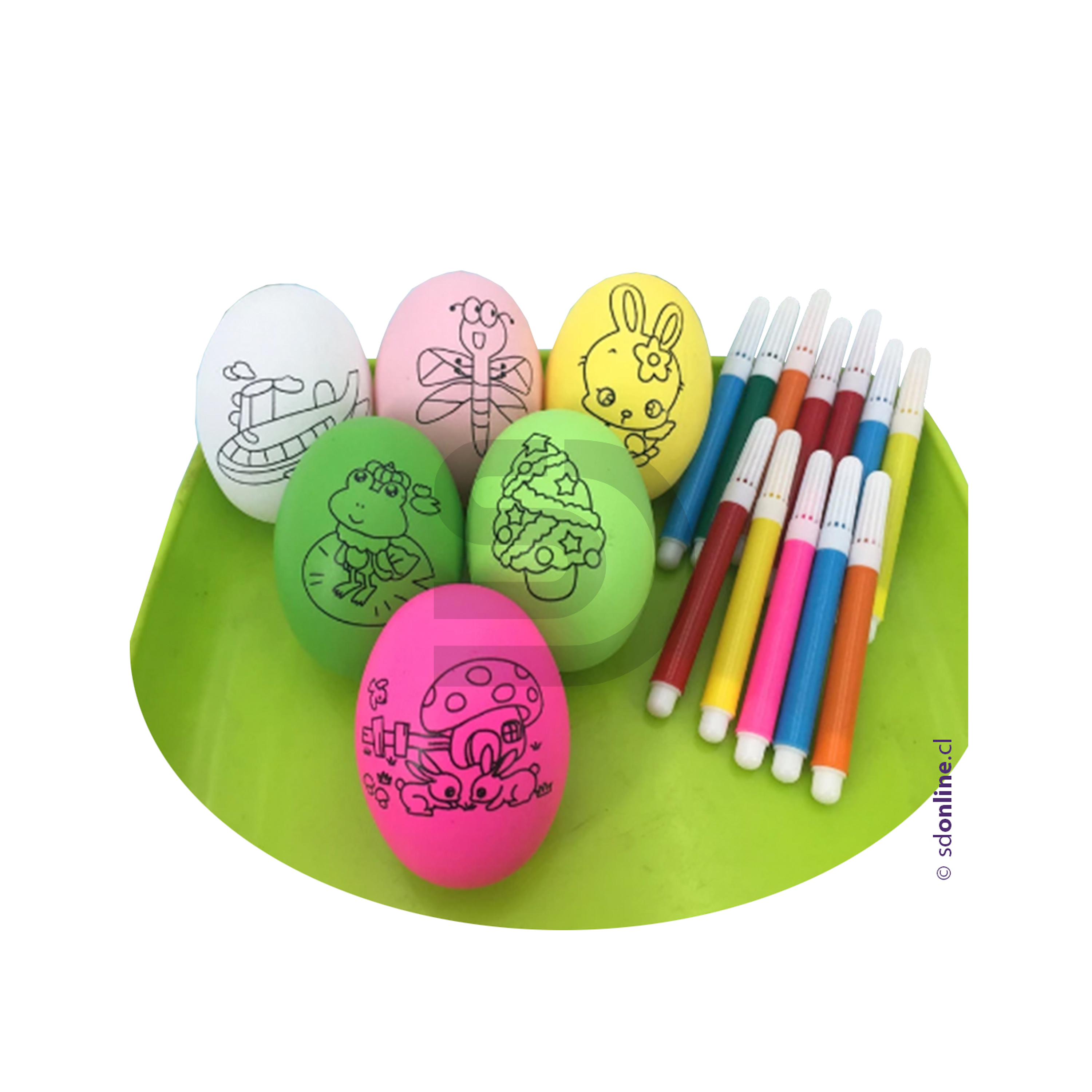 Juego de huevos para colorear y marcadores para niños 1