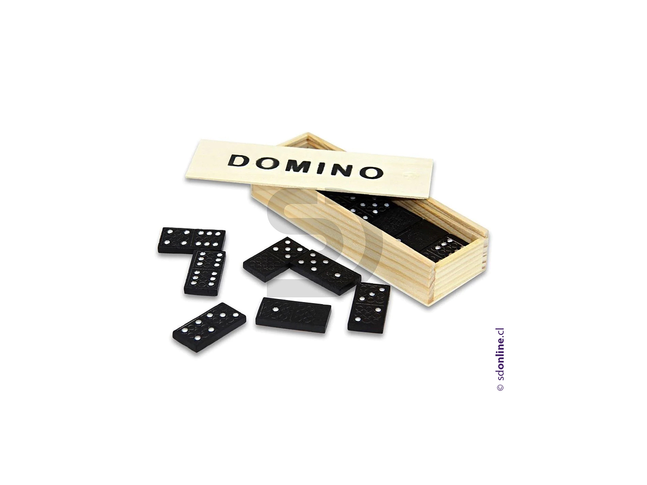 Domino de madera chico - negro 1