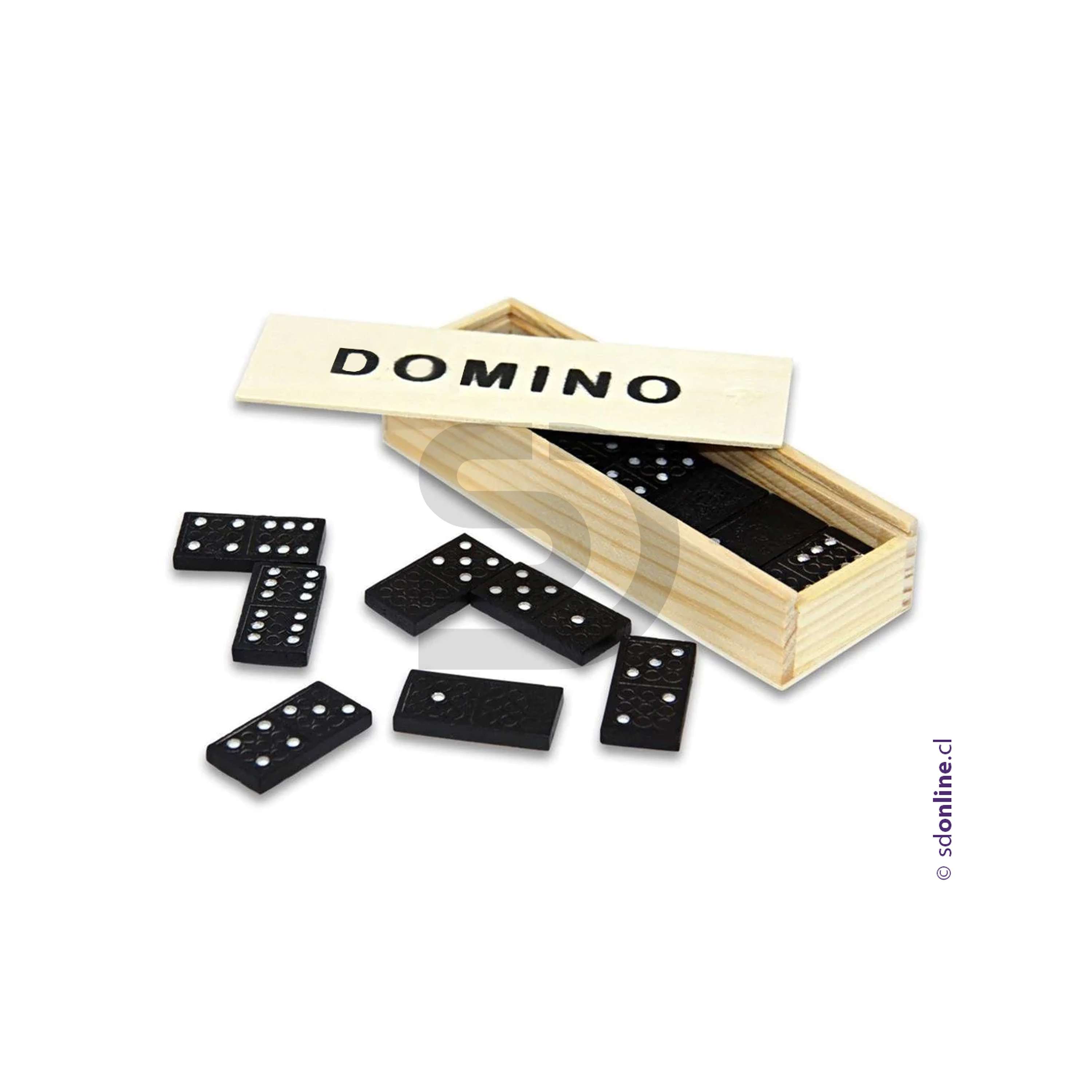 Domino de madera chico - negro 1