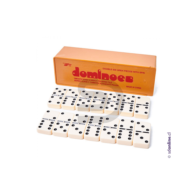 Domino caja plástica con diseño de madera