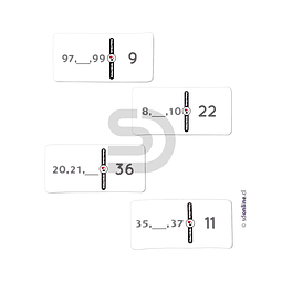 Dominó de asociación y patrones de números hasta el 100 Eco