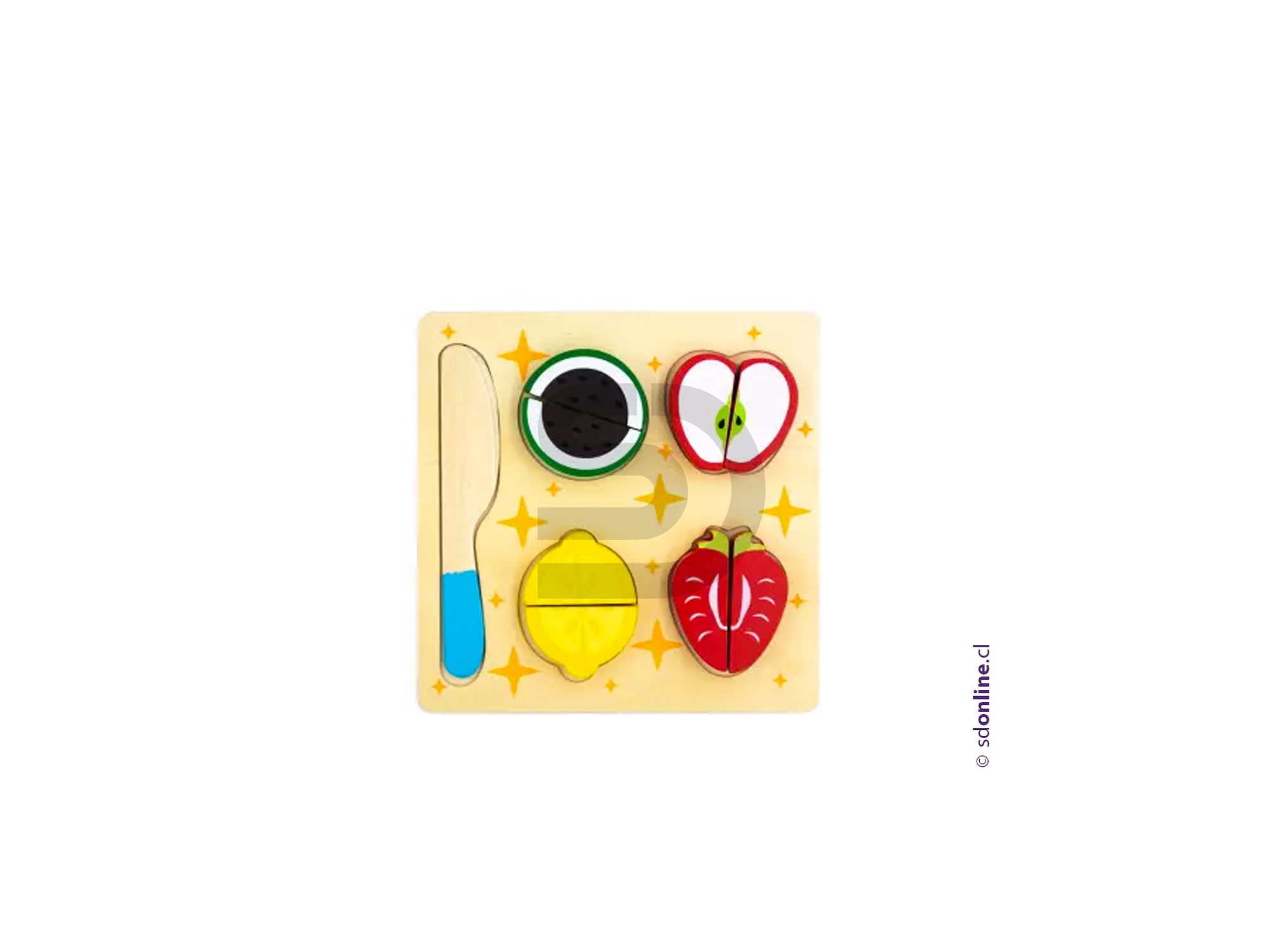 Encaje frutas de madera para cortar 1