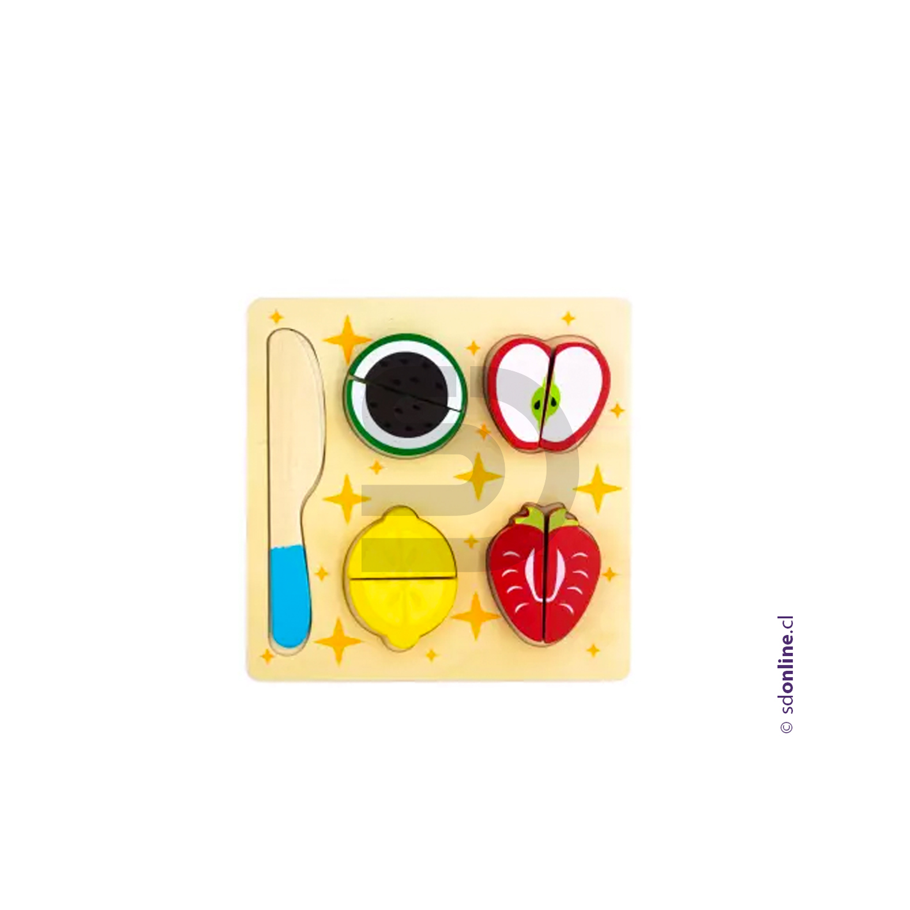 Encaje frutas de madera para cortar 1