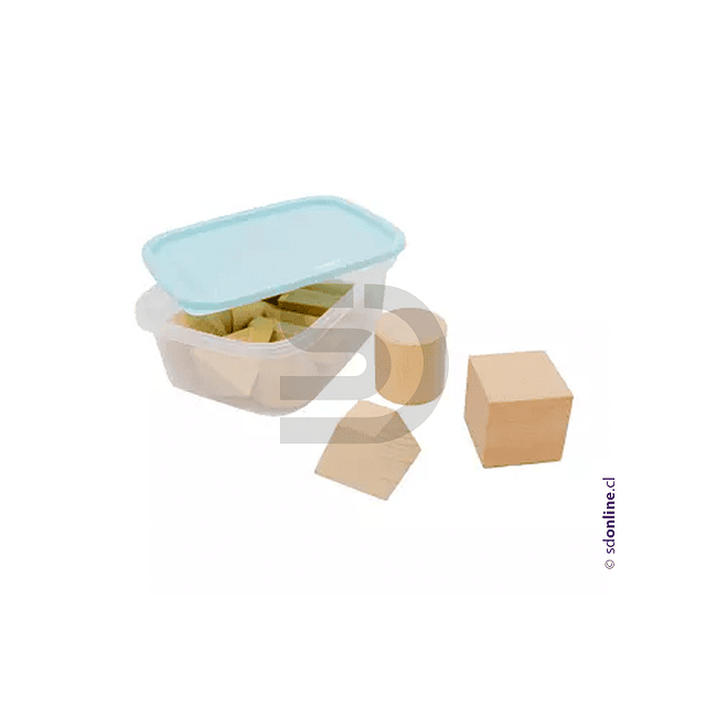 Cuerpos geométricos madera 12piezas - con caja plástica