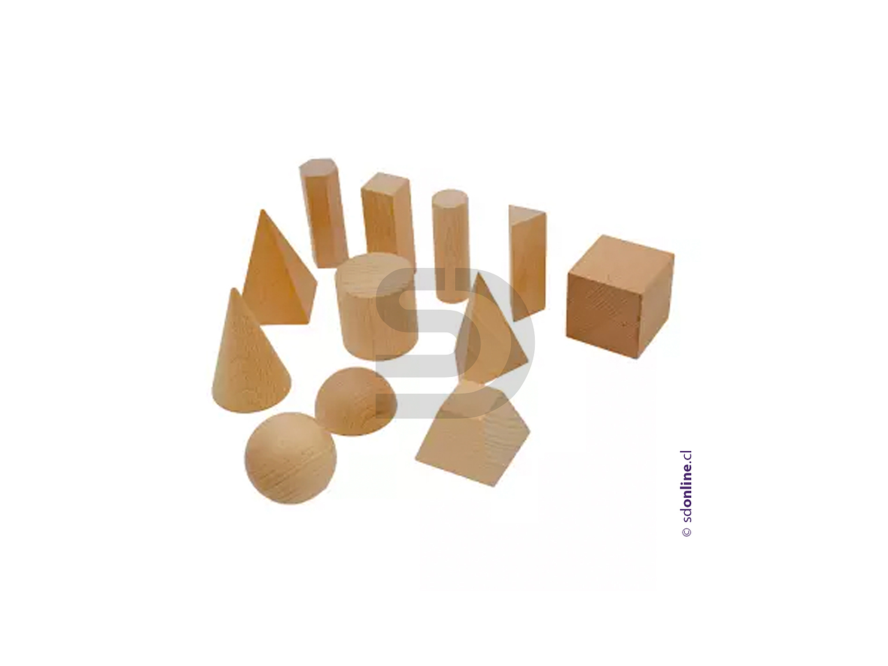 Cuerpos geométricos madera 12piezas - con caja plástica 2