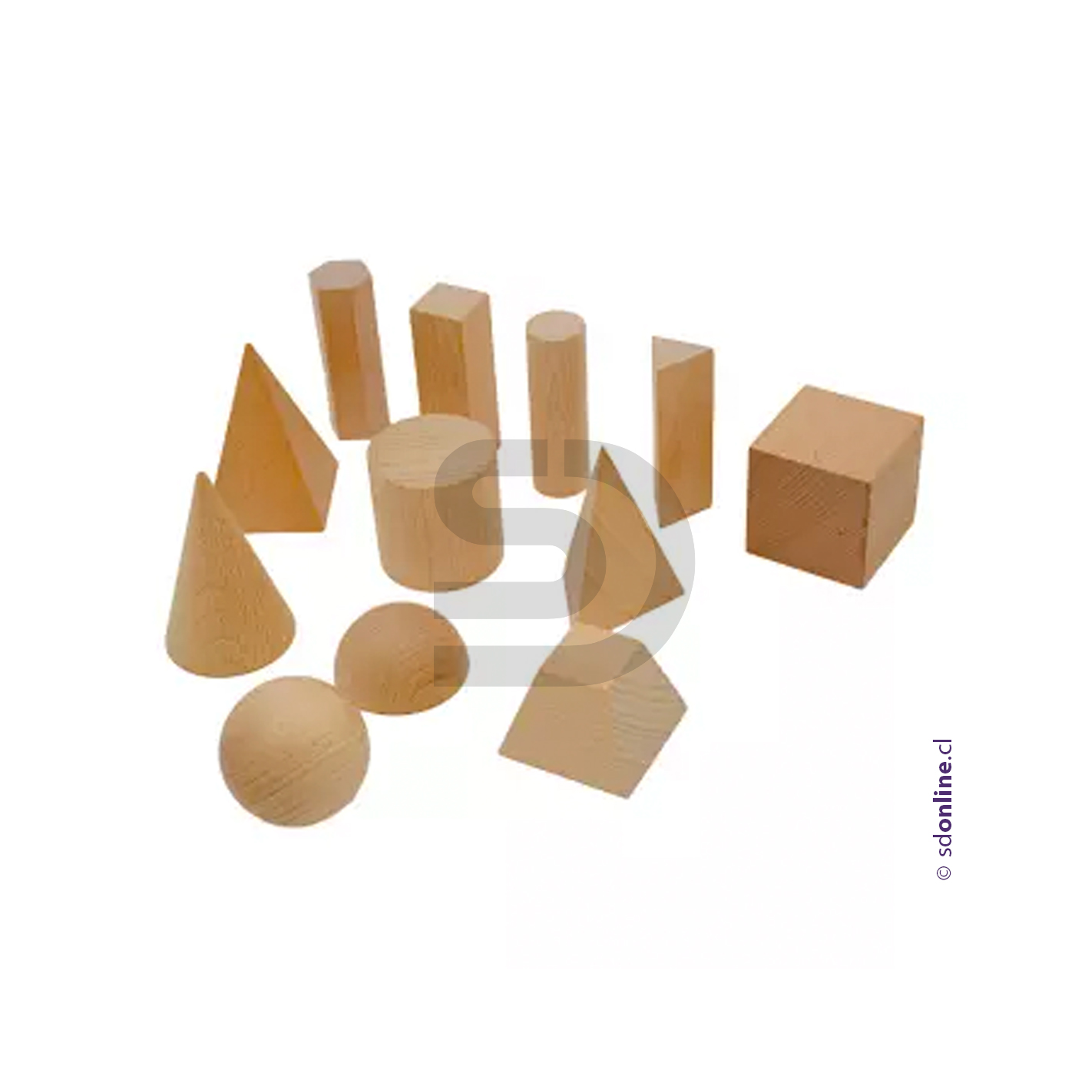 Cuerpos geométricos madera 12piezas - con caja plástica 2