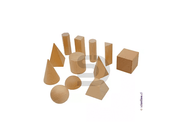 Cuerpos geométricos madera 12piezas - con caja plástica 2