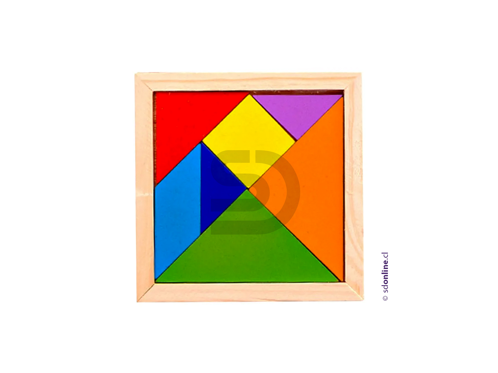 Tangrama de madera 12.5 x 12,5 cm. 1