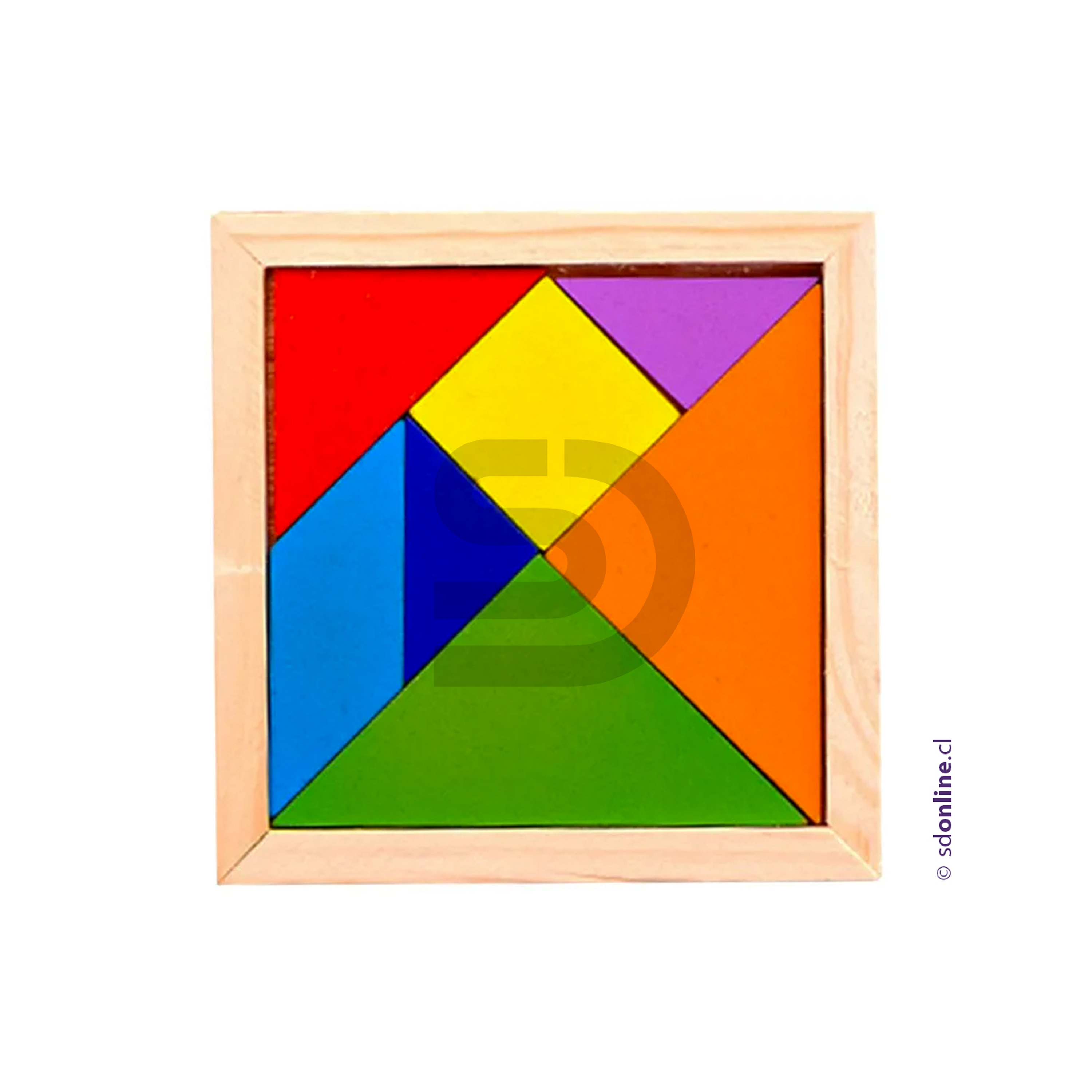 Tangrama de madera 12.5 x 12,5 cm. 1