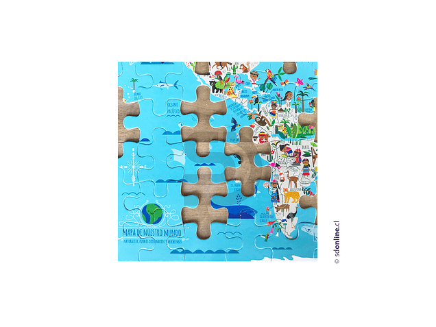 Puzzle infantil 104 piezas planisferio 2