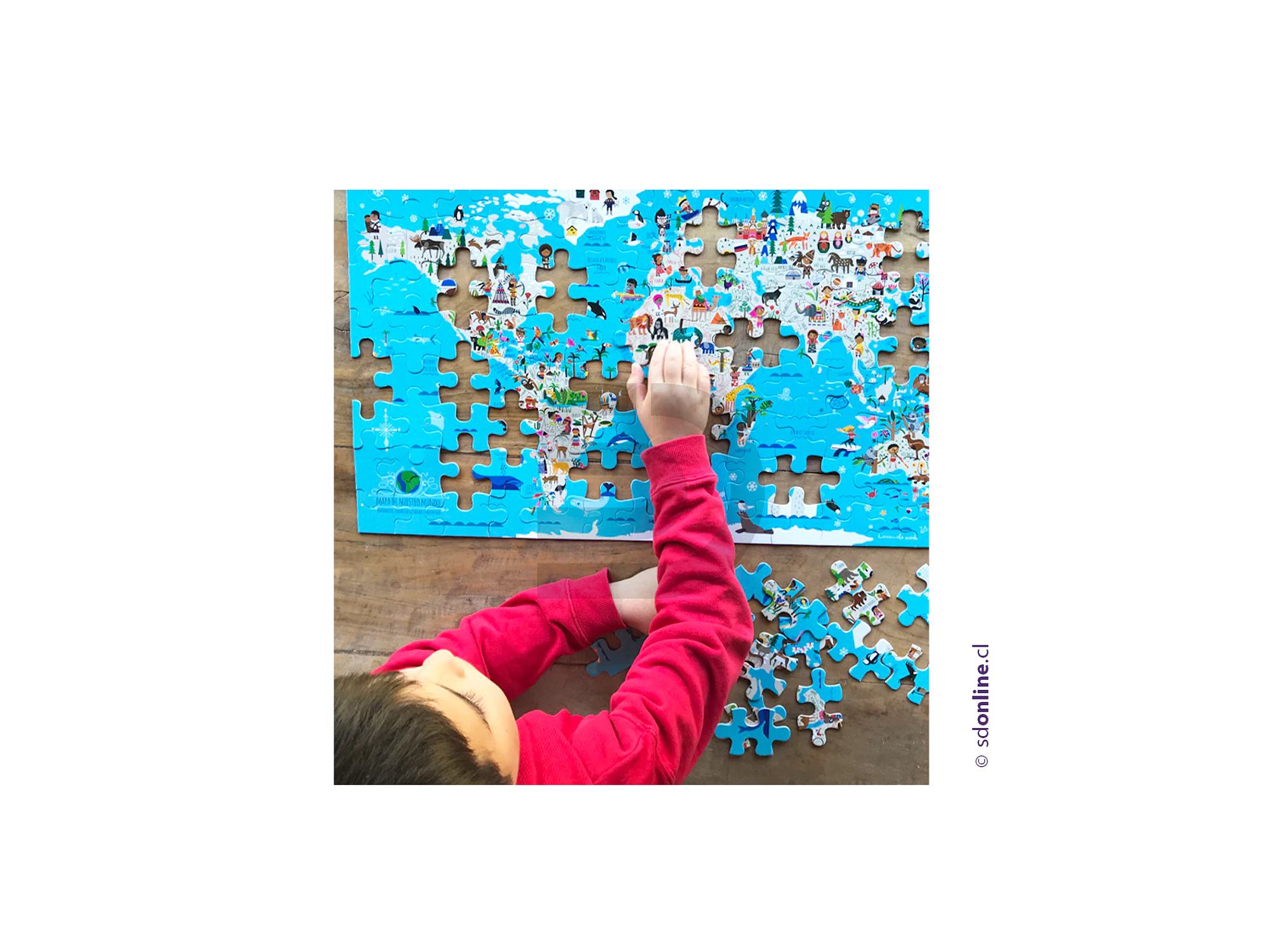 Puzzle infantil 104 piezas planisferio 1