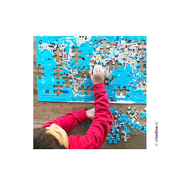 Puzzle infantil 104 piezas planisferio