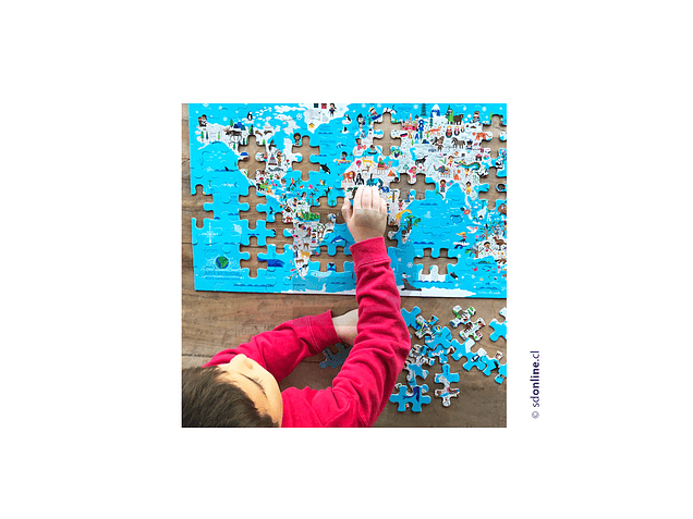 Puzzle infantil 104 piezas planisferio 1
