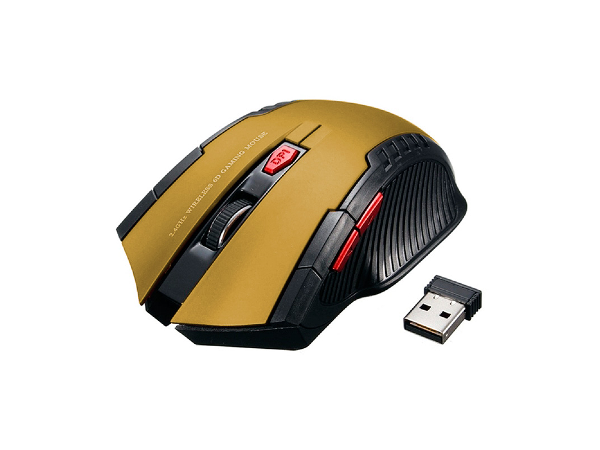 Mouse gamer inalámbrico 2.4GHZ - Dorado 1