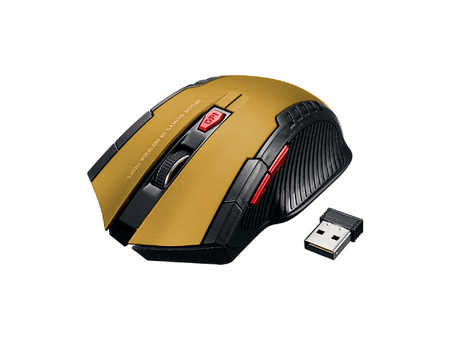 Mouse gamer inalámbrico 2.4GHZ - Dorado 1
