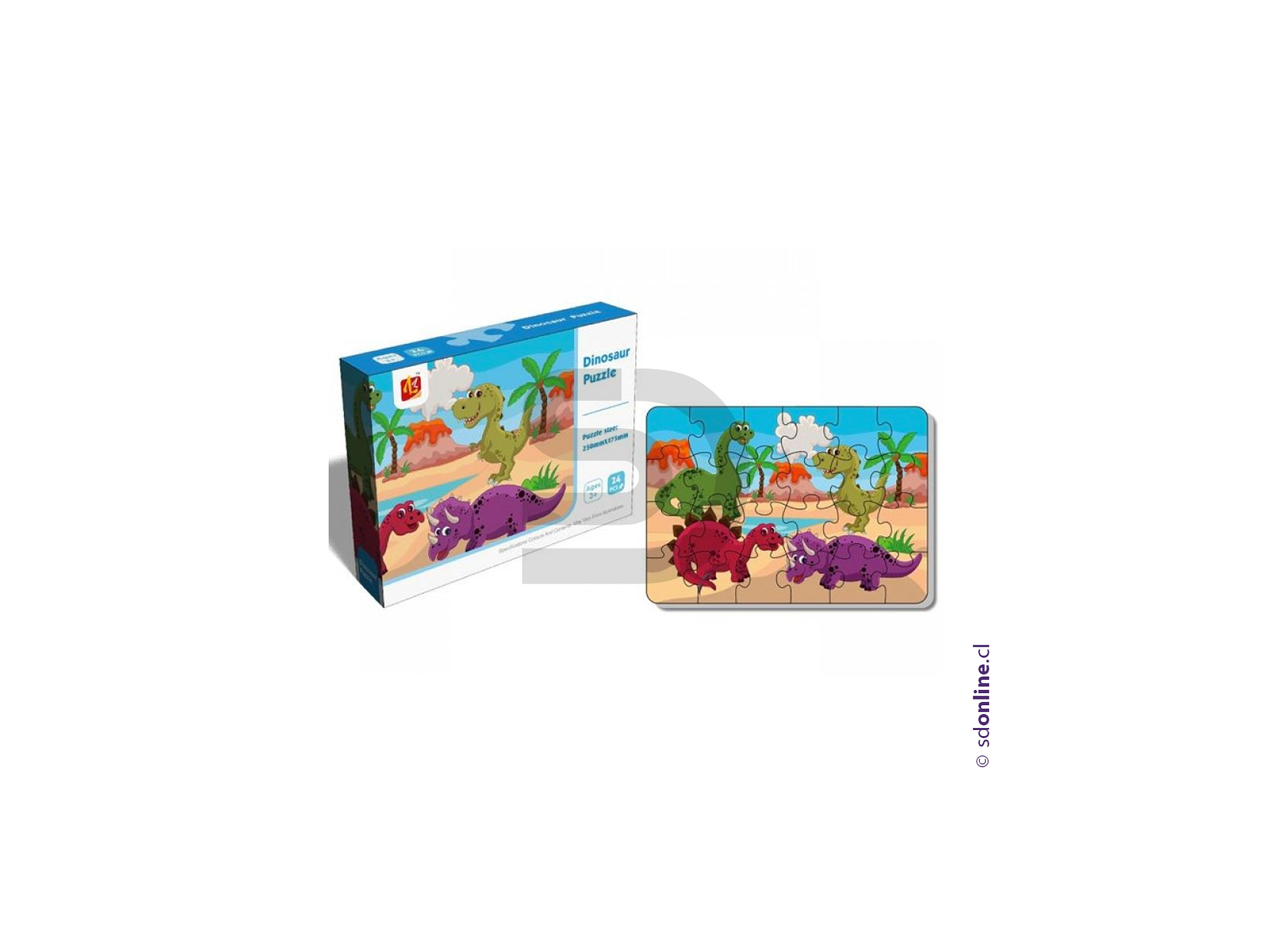 Puzzle Dino 24 Pcs Carton 25x17.5 Cm 1