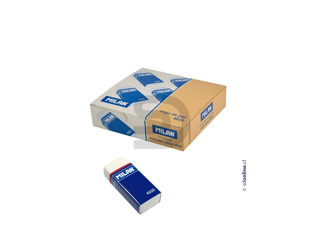 Pack de 20 Gomas de borrar Milan 4020 1