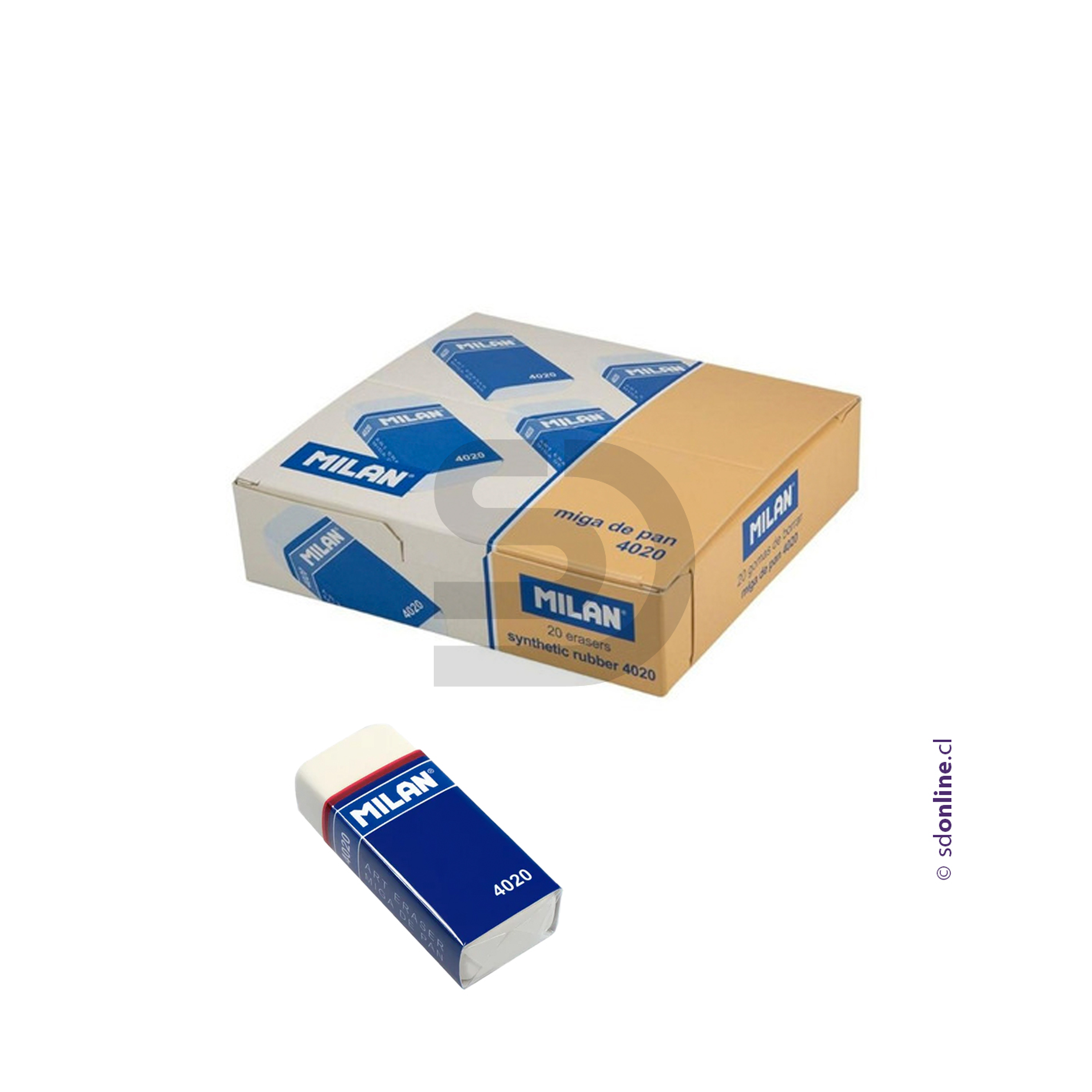 Pack de 20 Gomas de borrar Milan 4020 1