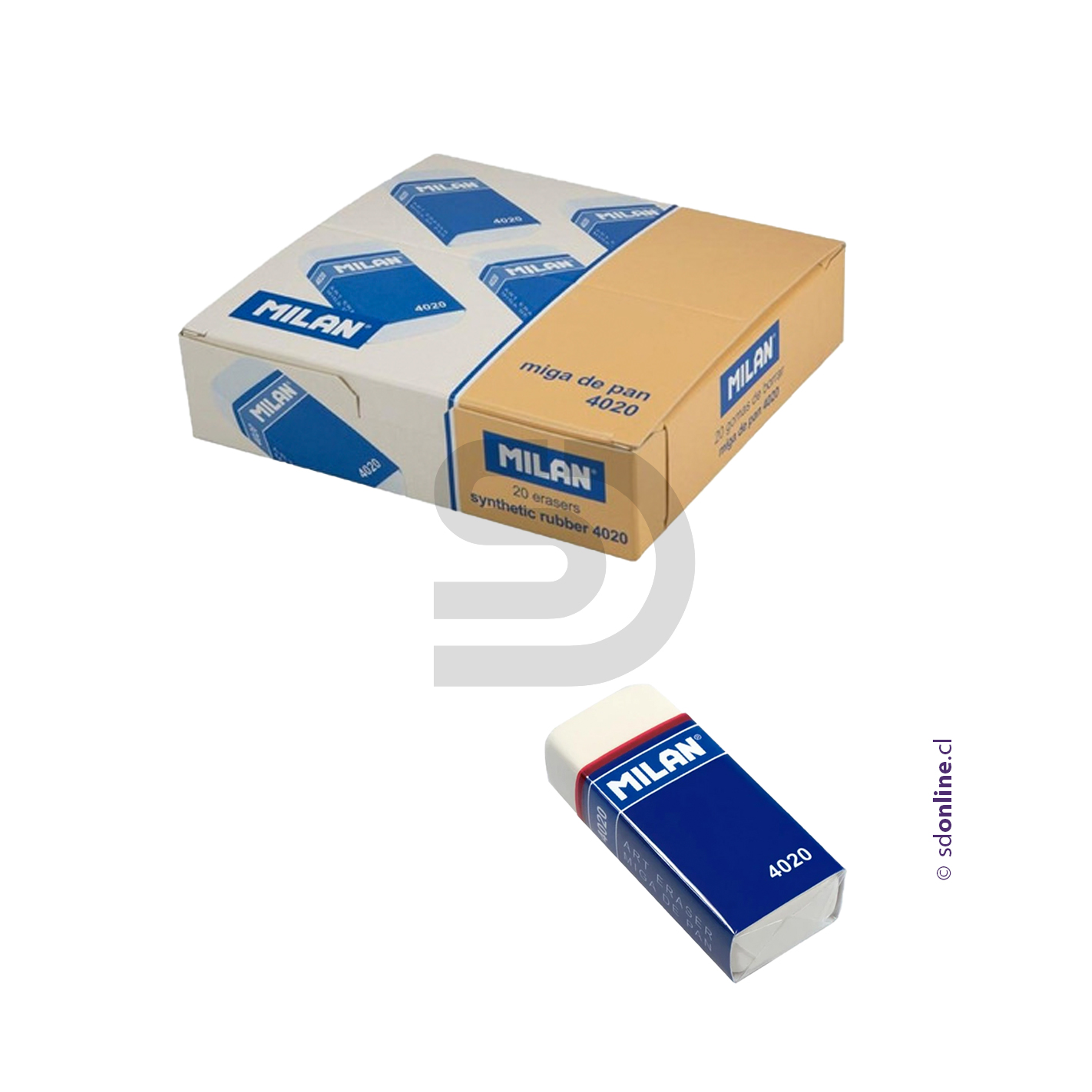 Pack de 20 Gomas de borrar Milan 4020 2