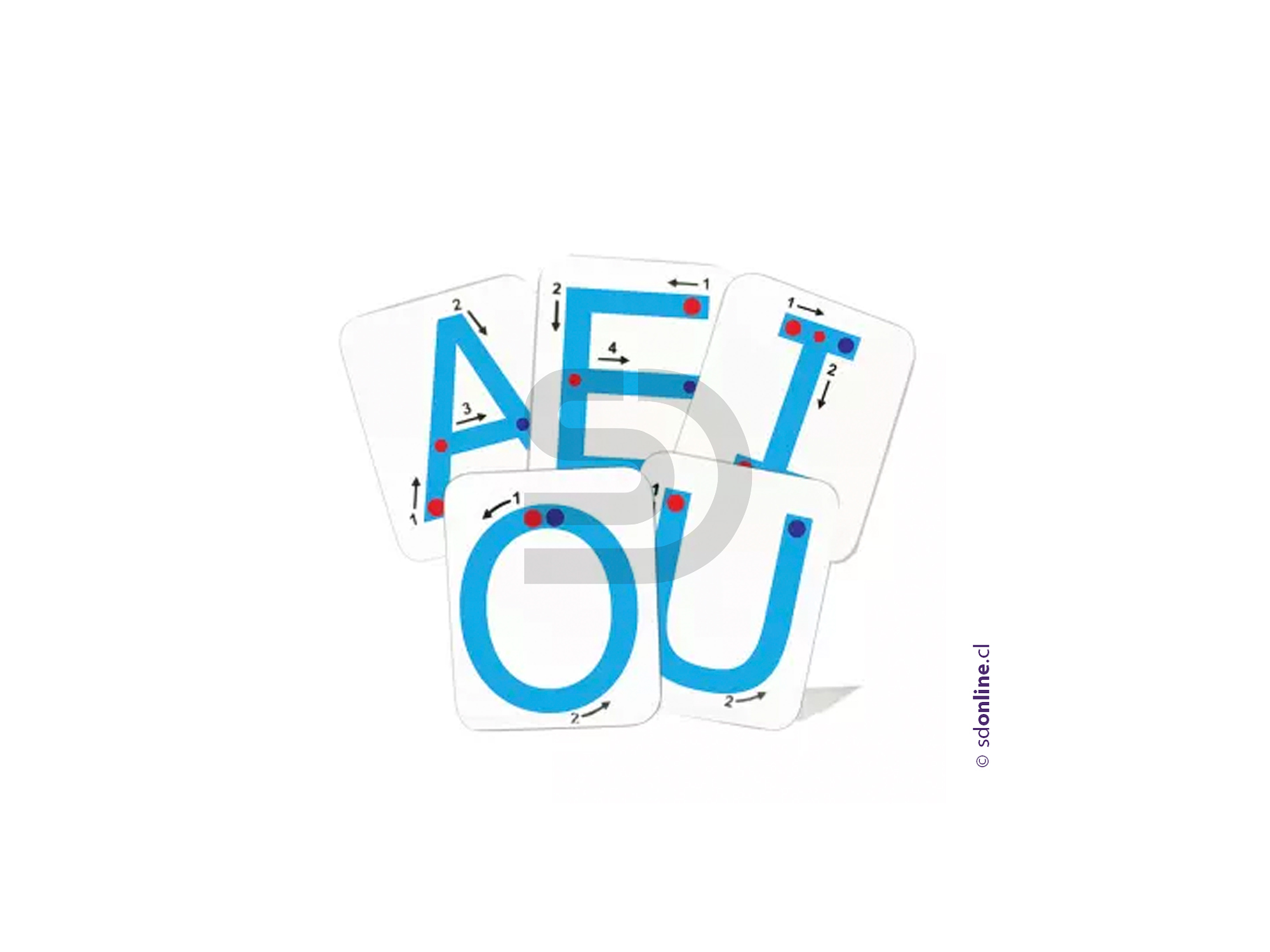 Letras vocales mayuscula con flechas 1