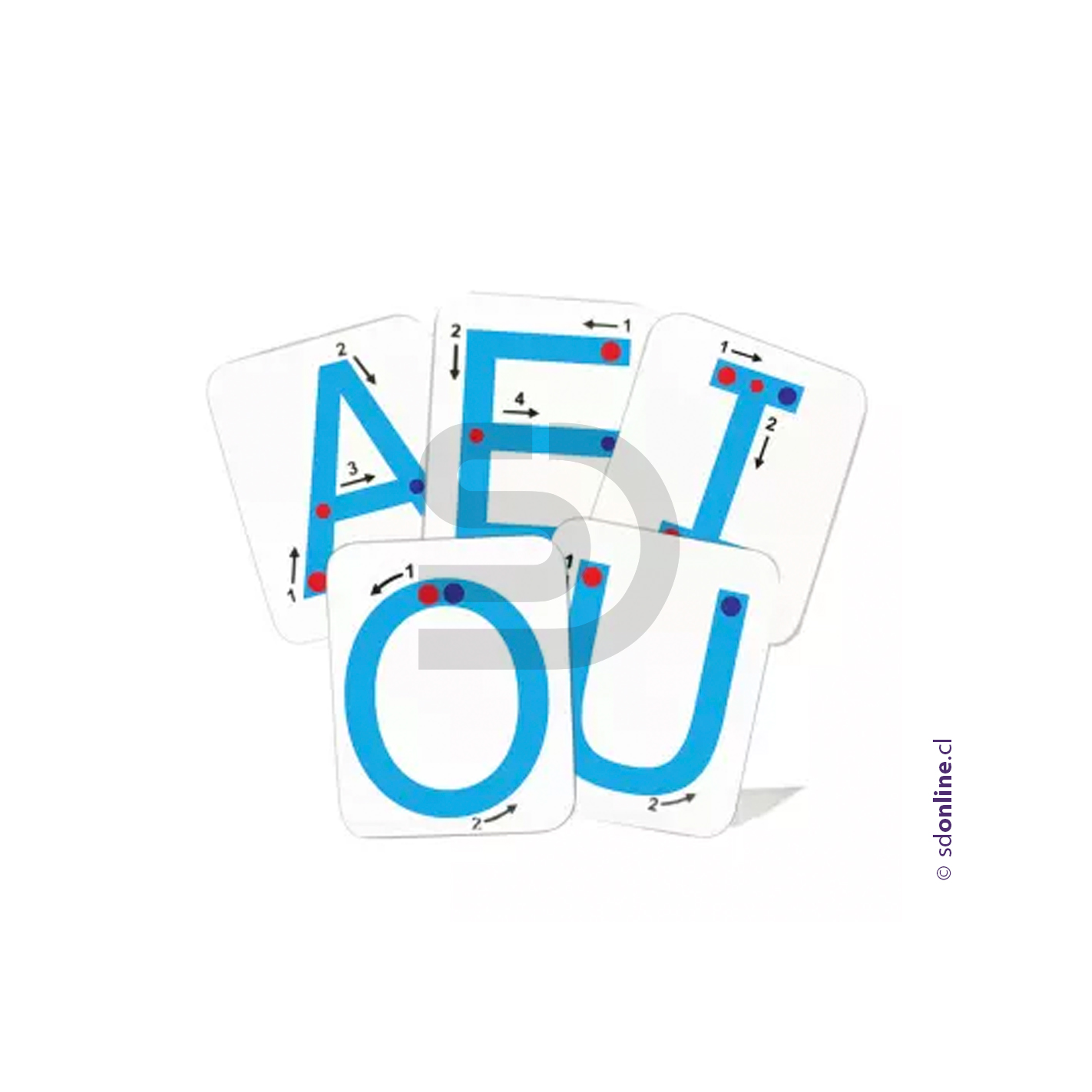 Letras vocales mayuscula con flechas 1