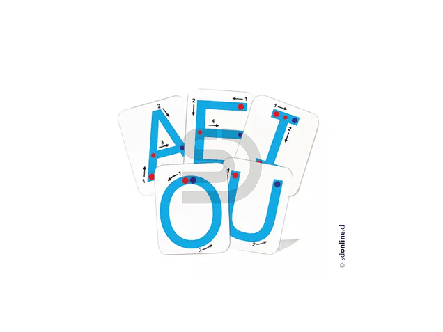 Letras vocales mayuscula con flechas 1