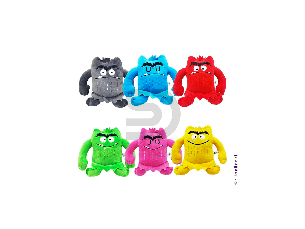 Set peluches monstruo de colores 1