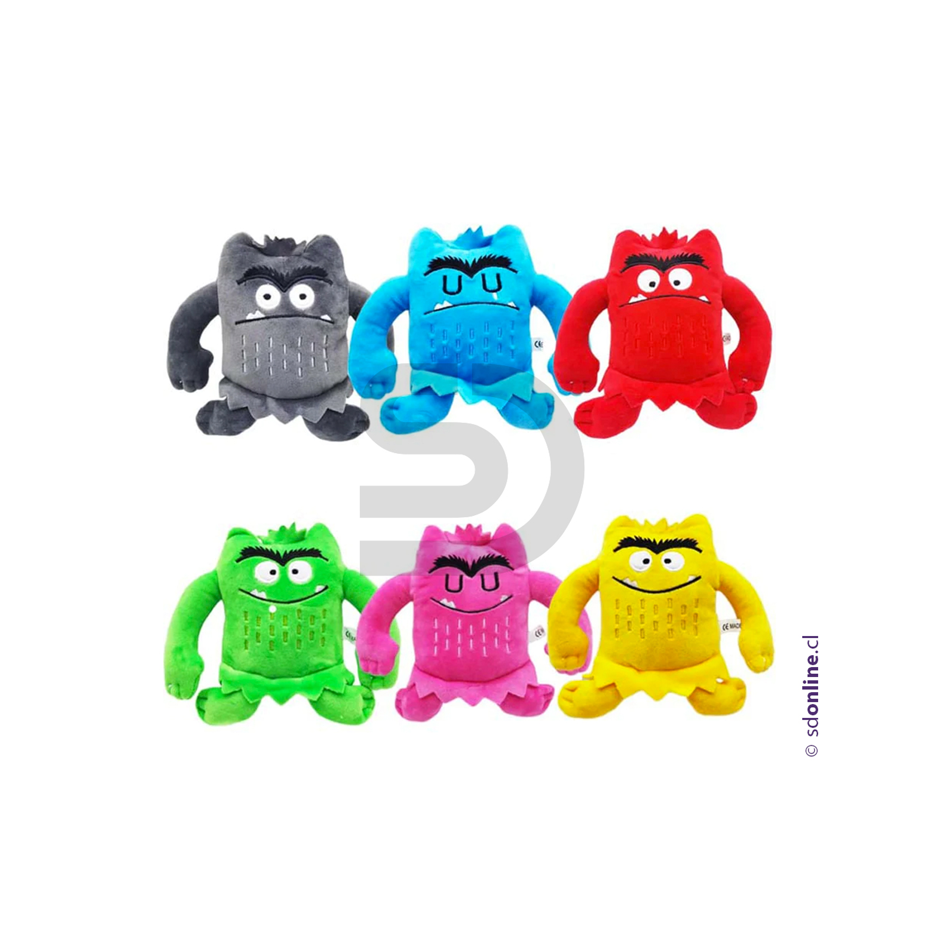 Set peluches monstruo de colores 1