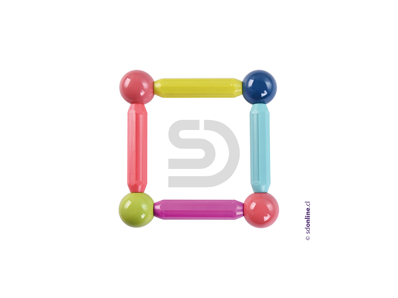 Juego construcción magnético con barras  3