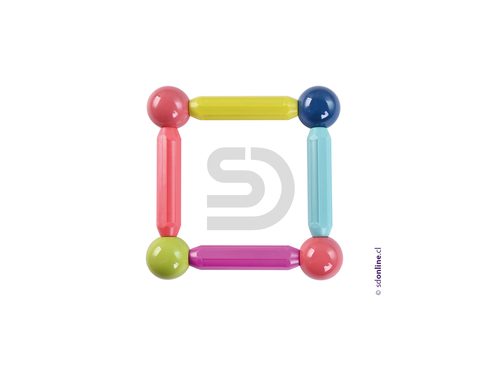 Juego construcción magnético con barras  3